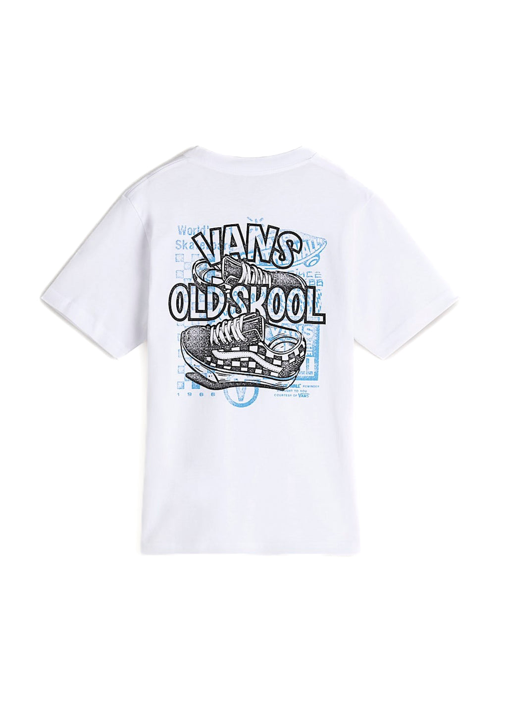 Vans Kids T-Shirt Bianca con Stampa sul Retro