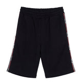 Gcds Kids Bermuda Nero con Bande Laterali Logate per Bambini
