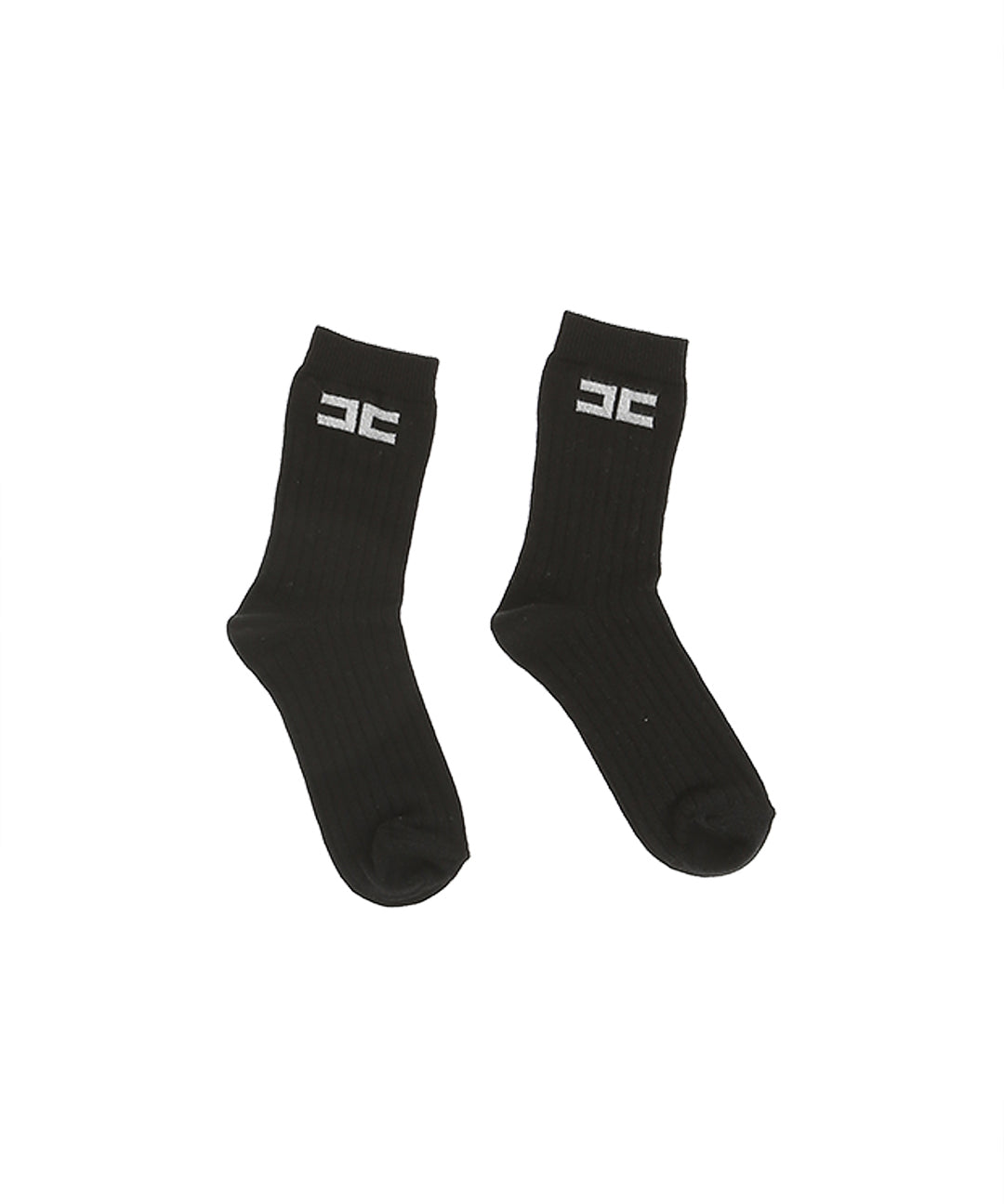 
Elisabetta Franchi La Mia Bambina Kids Calzini Neri con Dettaglio Logo Avorio per Bambine
