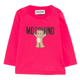 Moschino Kids T-Shirt Lampone con Logo per Neonate