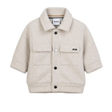 BOSS Kids Giacca Camicia Beige con Tasche e Logo per Neonati