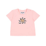 Moschino Kids T-Shirt Rosa con Logo Teddy Bear per Neonate