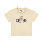 Moschino Kids T-Shirt Beige con Logo Teddy Bear per Neonati