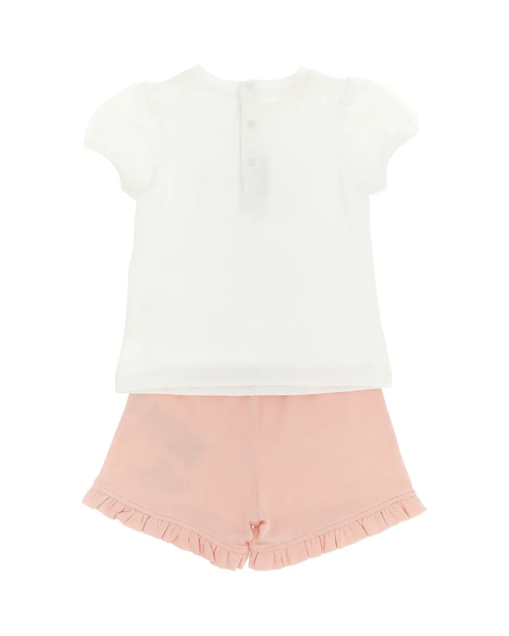 Moschino Kids Completo T-shirt con Stampa Logo e Shorts con Stampa Logo per Neonate