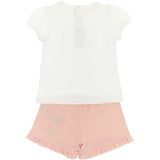 Moschino Kids Completo T-shirt con Stampa Logo e Shorts con Stampa Logo per Neonate