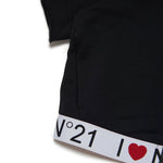 N°21 Kids Felpa Crop con Cappuccio Nera