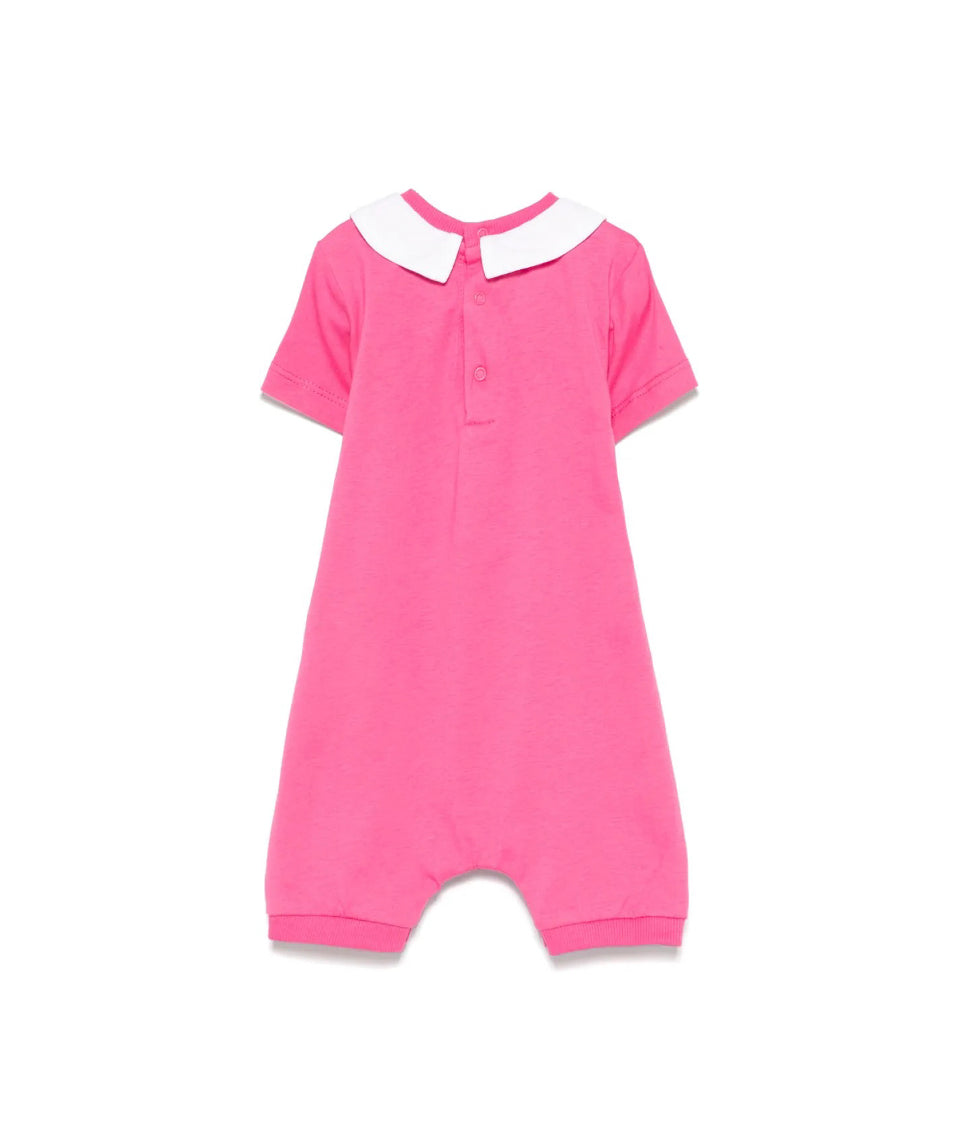Moschino Kids Tutina Fucsia con Stampa Toy per Neonati