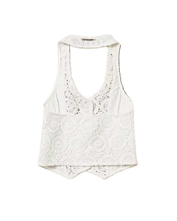 Twinset Kids Gilet Bianco in Pizzo per Bambine