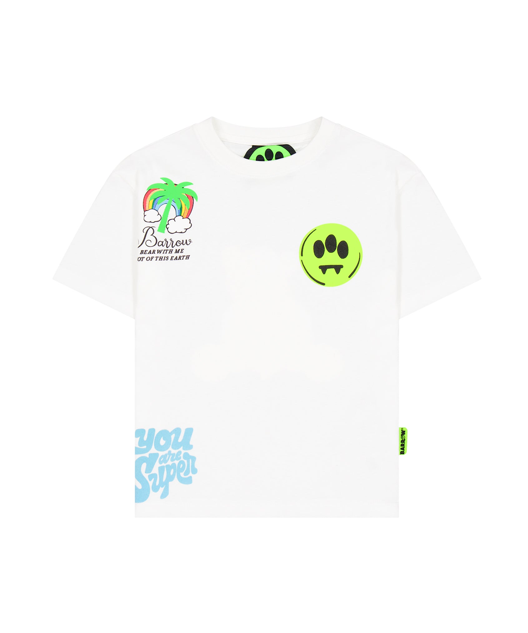 Barrow Kids T-shirt Bianca con Stampa Logo (fronte)