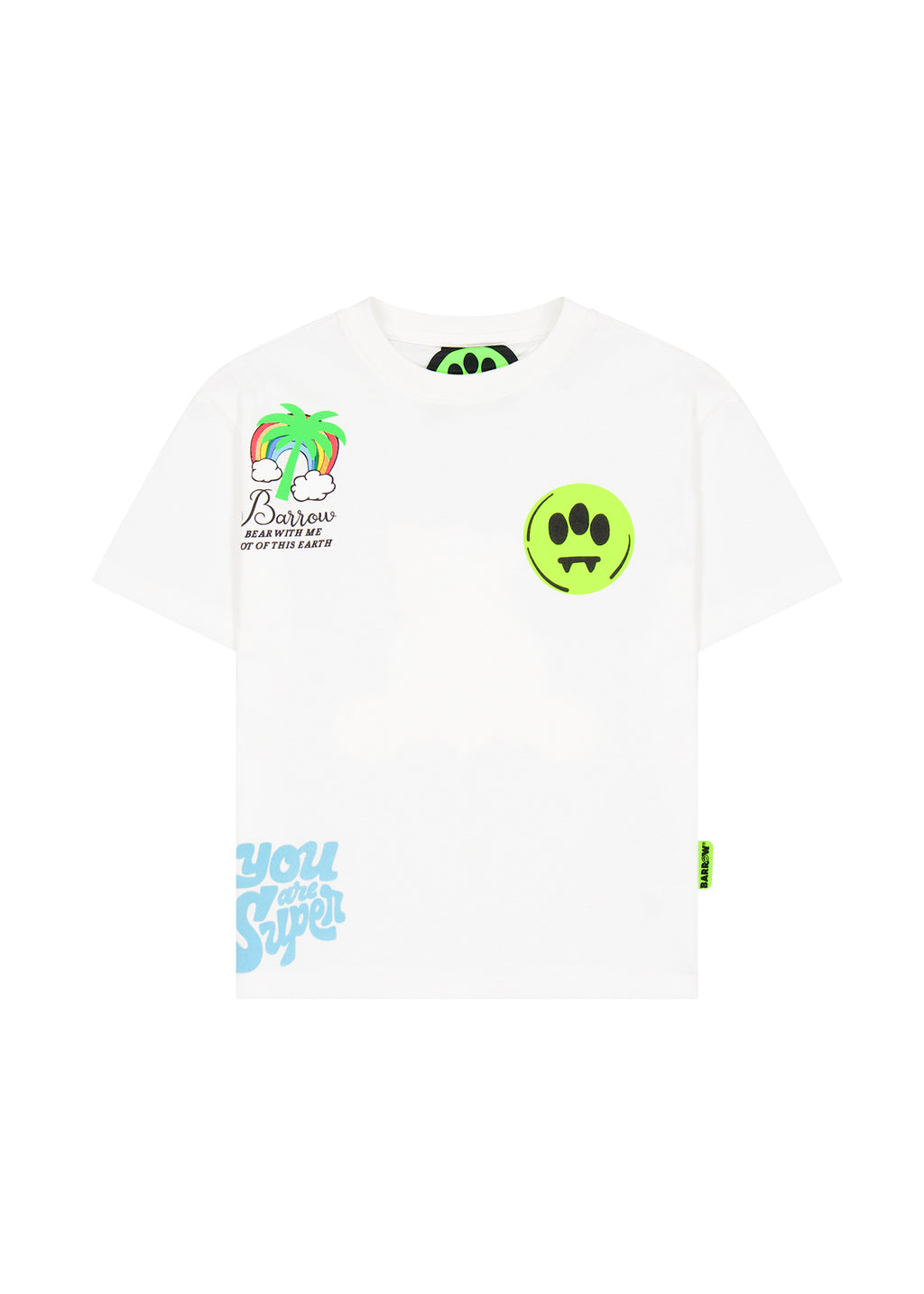 Barrow Kids T-shirt Bianca con Stampa Logo (fronte)