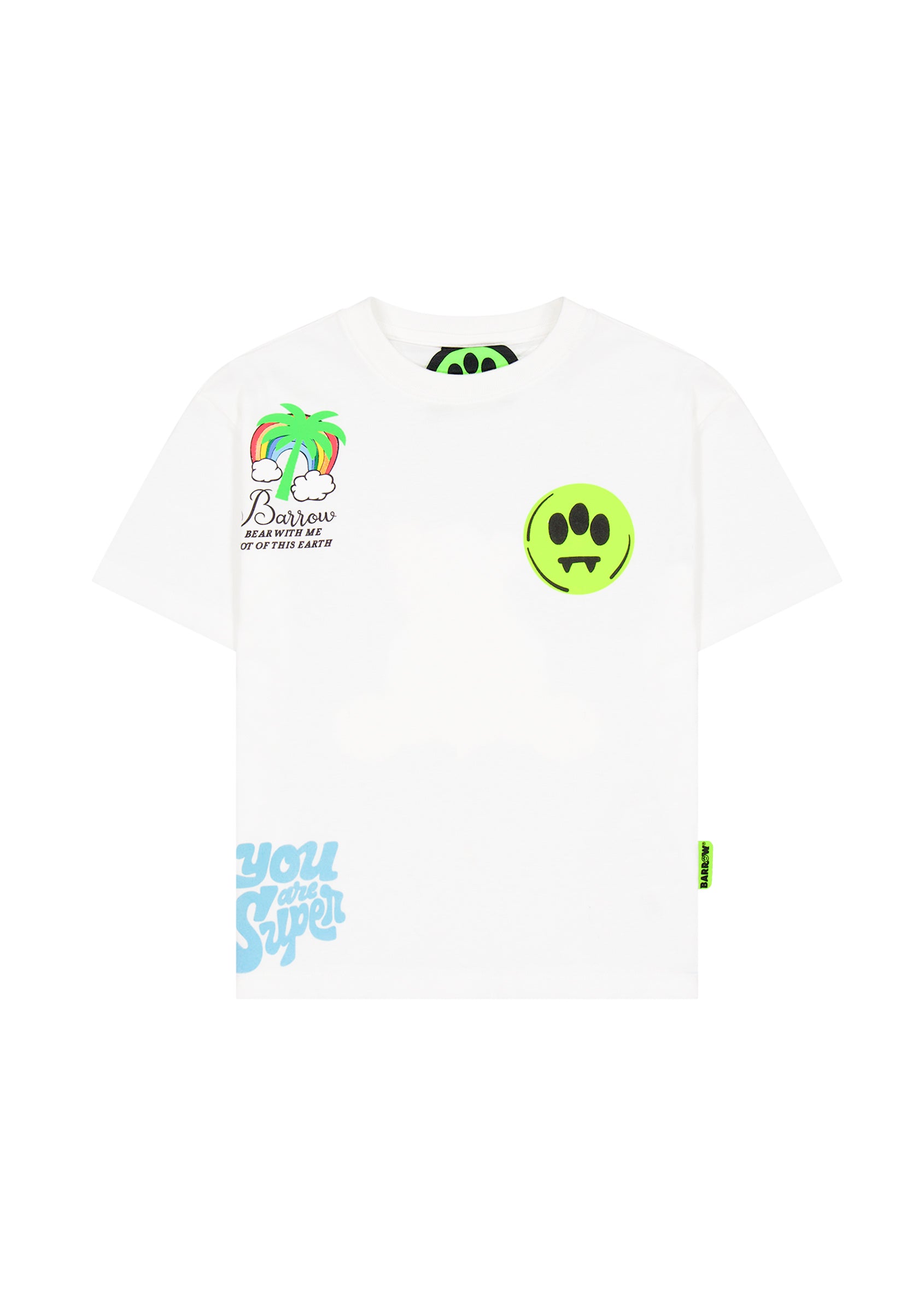 Barrow Kids T-shirt Bianca con Stampa Logo (fronte)