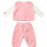 Moschino Kids Completo 3 pezzi Rosa Teddy per Neonate