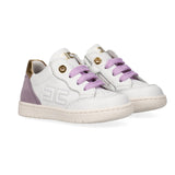 Elisabetta Franchi La Mia Bambina Sneakers Bianco/Oro/Lilla con Logo per Neonate