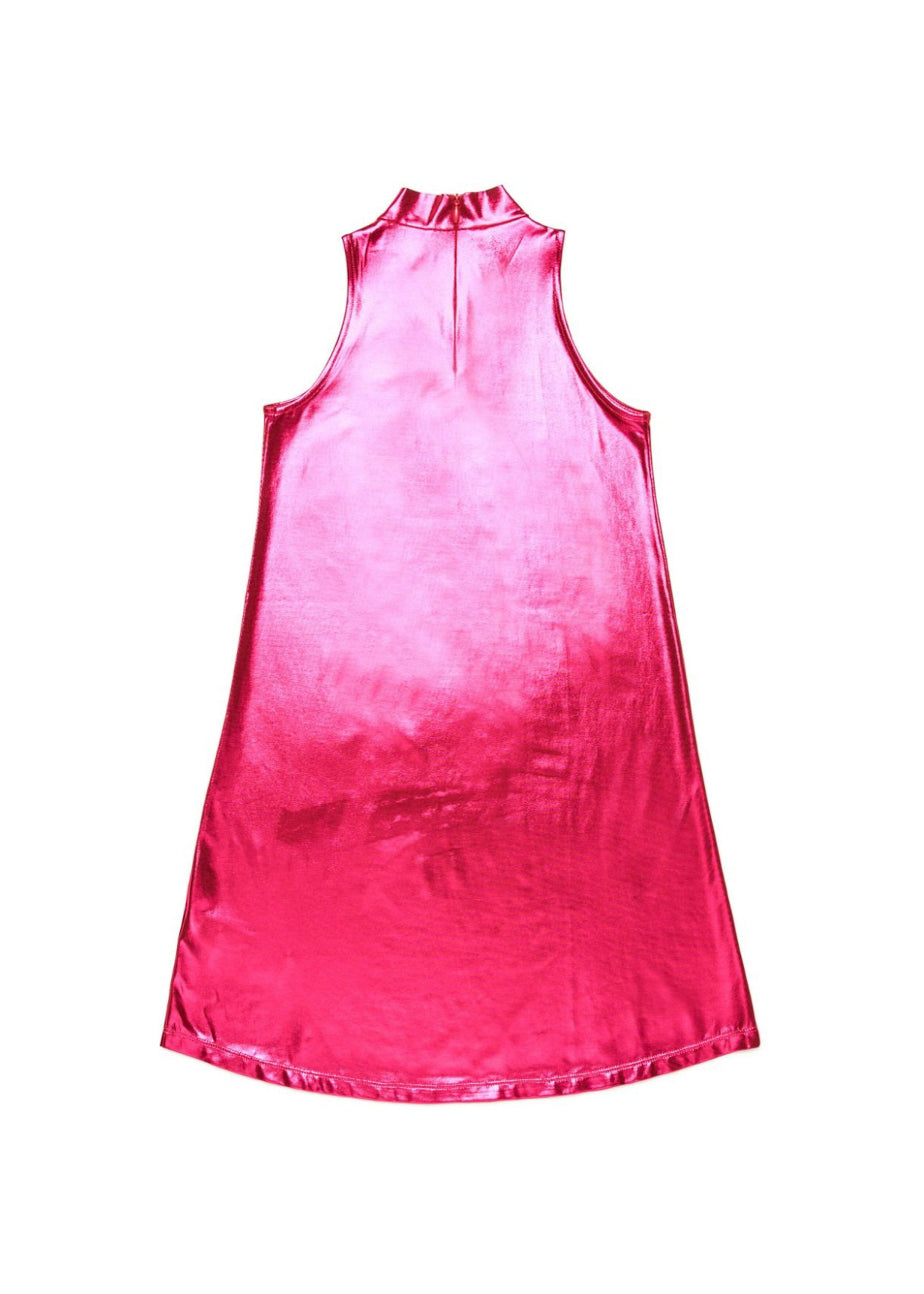 Diesel Kids Abito Fucsia Metallizzato con Oval D per Bambine