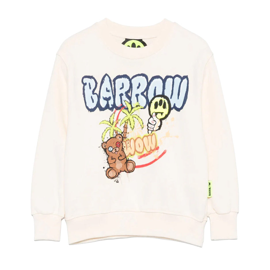 Barrow Kids Felpa Bianco con Stampa per Bambini