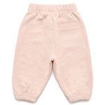 Palm Angels Kids Pantalone Rosa con Logo Panna per Neonate