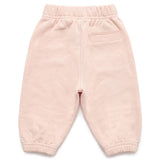 Palm Angels Kids Pantalone Rosa con Logo Panna per Neonate
