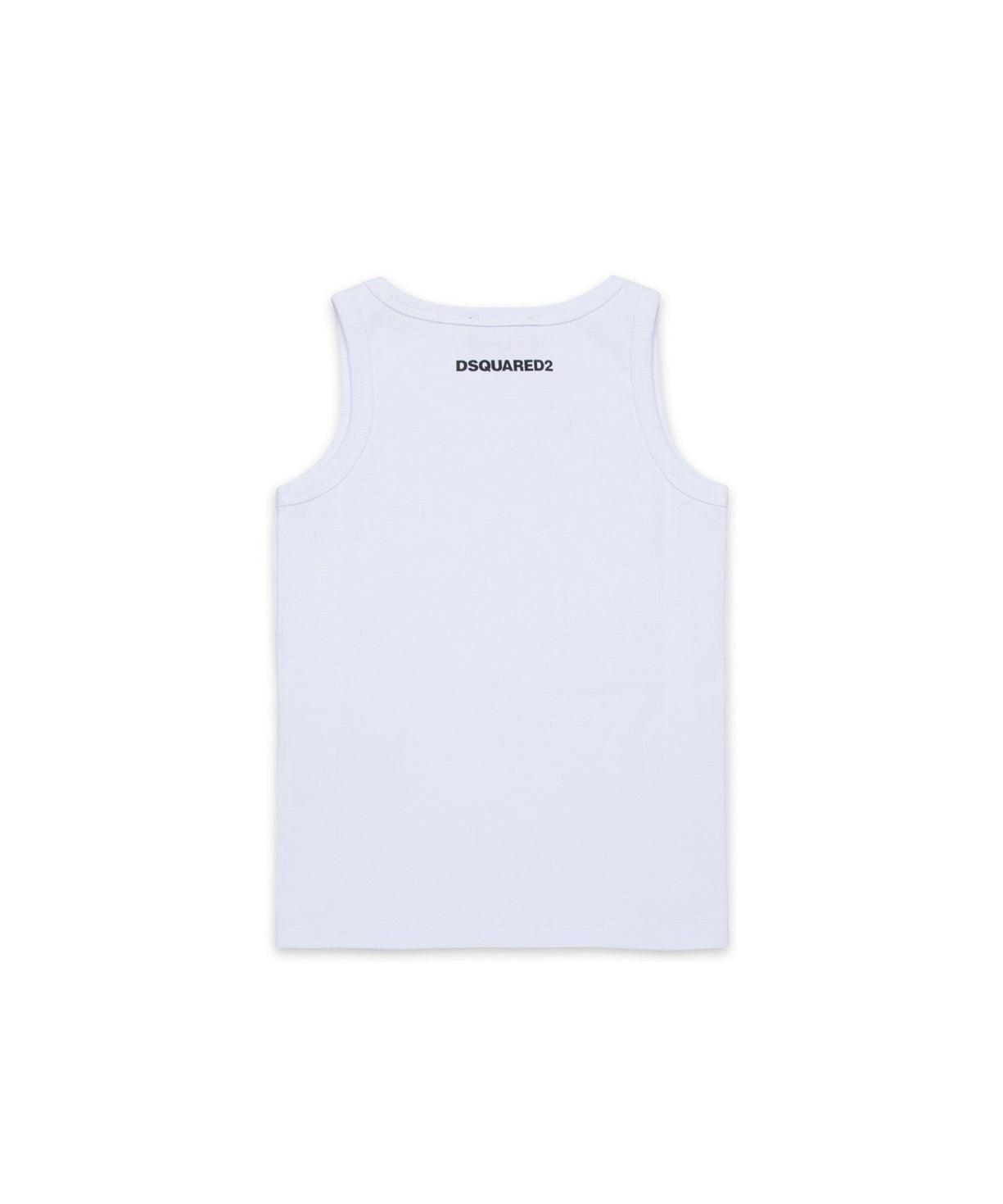 Dsquared2 Kids Canotta Bianca a Costine per Bambini