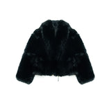 Yes London Kids Giacca Ecovolpe Nera  collo sciallato per Bambine