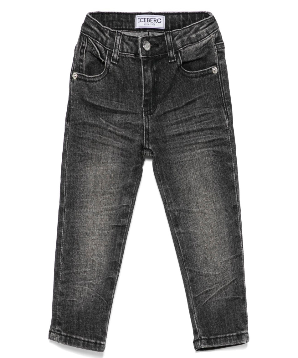 Iceberg Kids Jeans Denim Slim Fit con Logo per Bambini