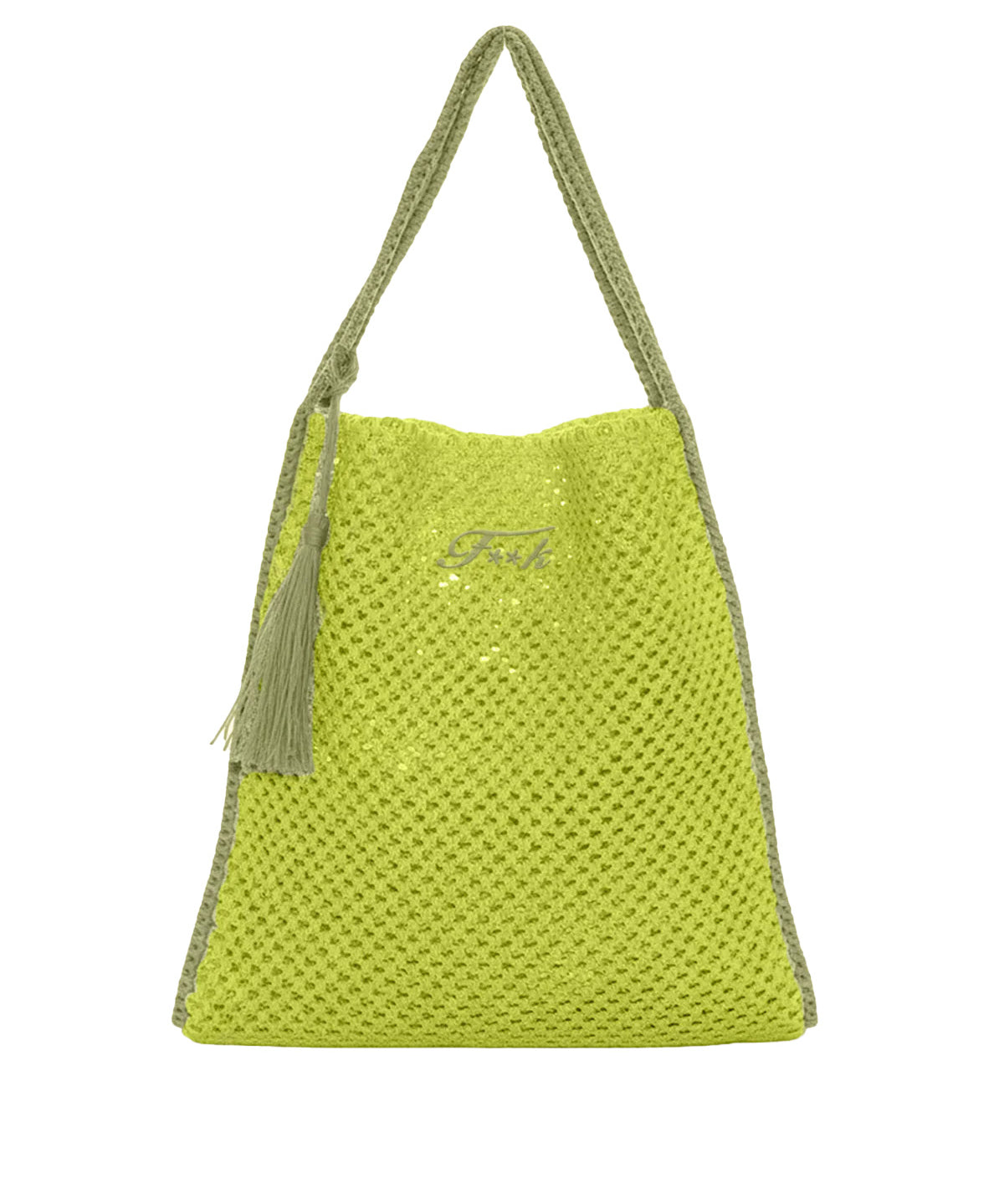 F**K Kids Tote Bag Lime e Verde con Logo per Bambine