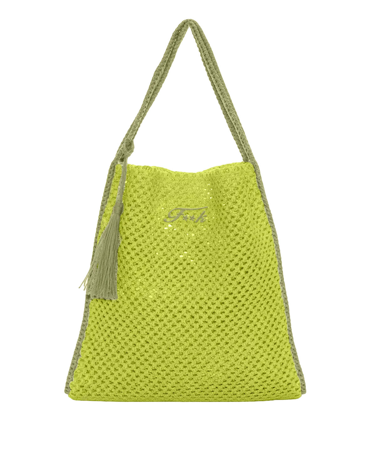 F**K Kids Tote Bag Lime e Verde con Logo per Bambine
