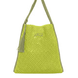 F**K Kids Tote Bag Lime e Verde con Logo per Bambine