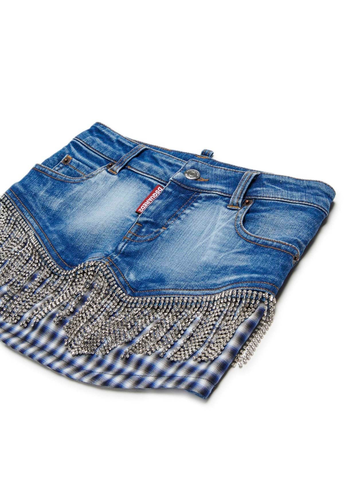 Dsquared2 Kids Gonna Denim Crystal per Bambine (dettaglio)