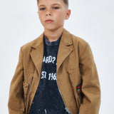 Dsquared2 Kids Giacca Marrone con Patch Logo e Tasconi Cargo Frontali