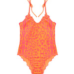 Effek Costume Monokini Fantasia Maculata Arancione per Bambine