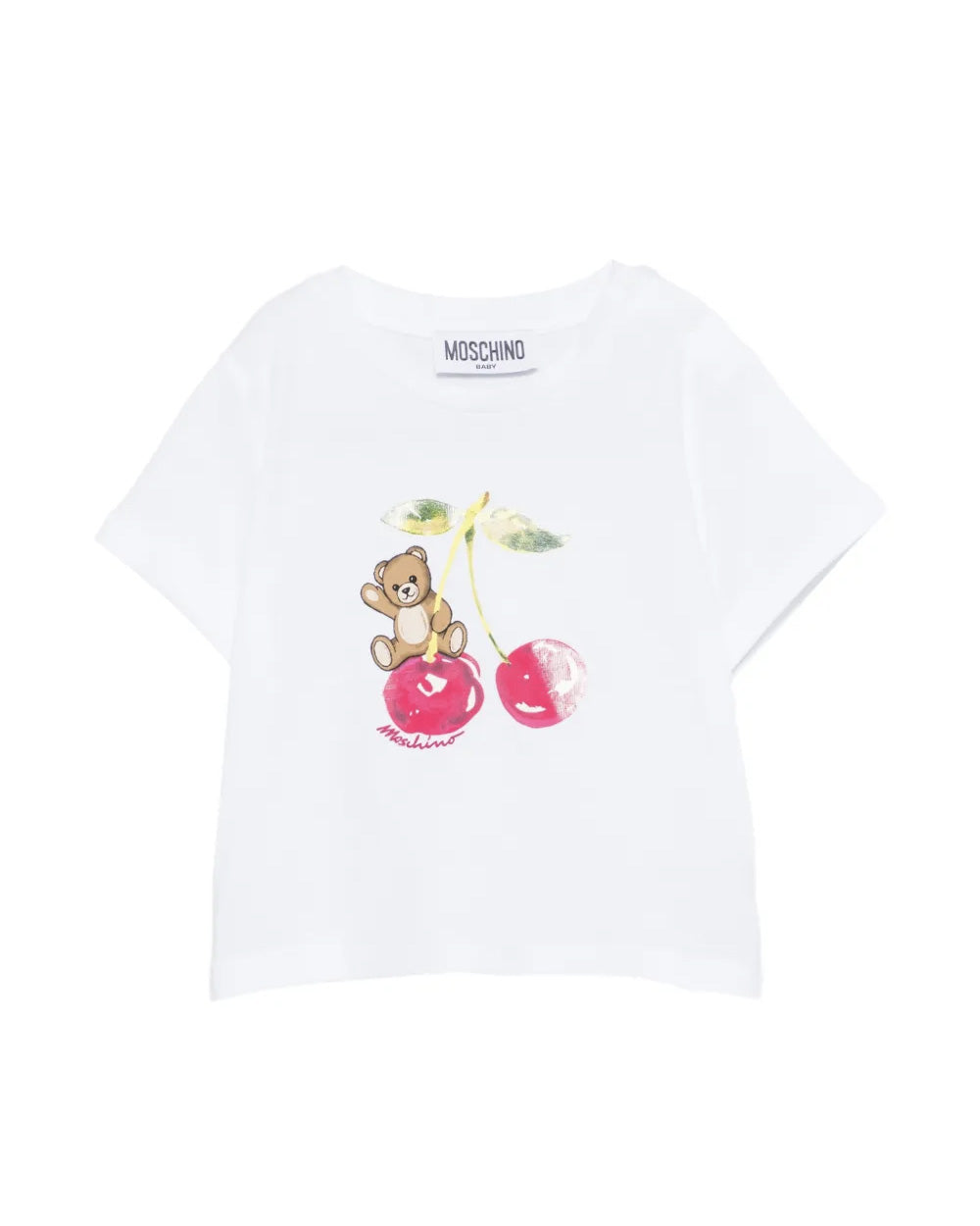 Moschino Kids T-Shirt Bianco con Teddy Bear per Neonate