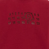 Maison Margiela Kids Felpa Borgogna con Logo Strass per Bambine