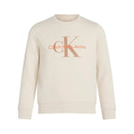 Calvin Klein Kids Felpa Girocollo Beige per Bambini