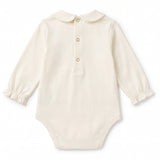 Elisabetta Franchi La Mia Bambina Completo Tutina Avorio+Salopette Rosa con Logo per Neonate