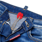 Dsquared2 Kids Jeans Denim Bootcut Flare Twiggy per Bambine (dettaglio)