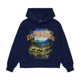 Dsquared2 Kids Felpa Blu con Stampa Heritage per Bambini