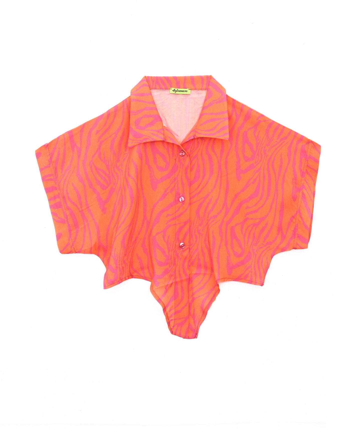 4GIVENESS Copricostume Camicia Fantasia Zebrato Arancione per Bambine