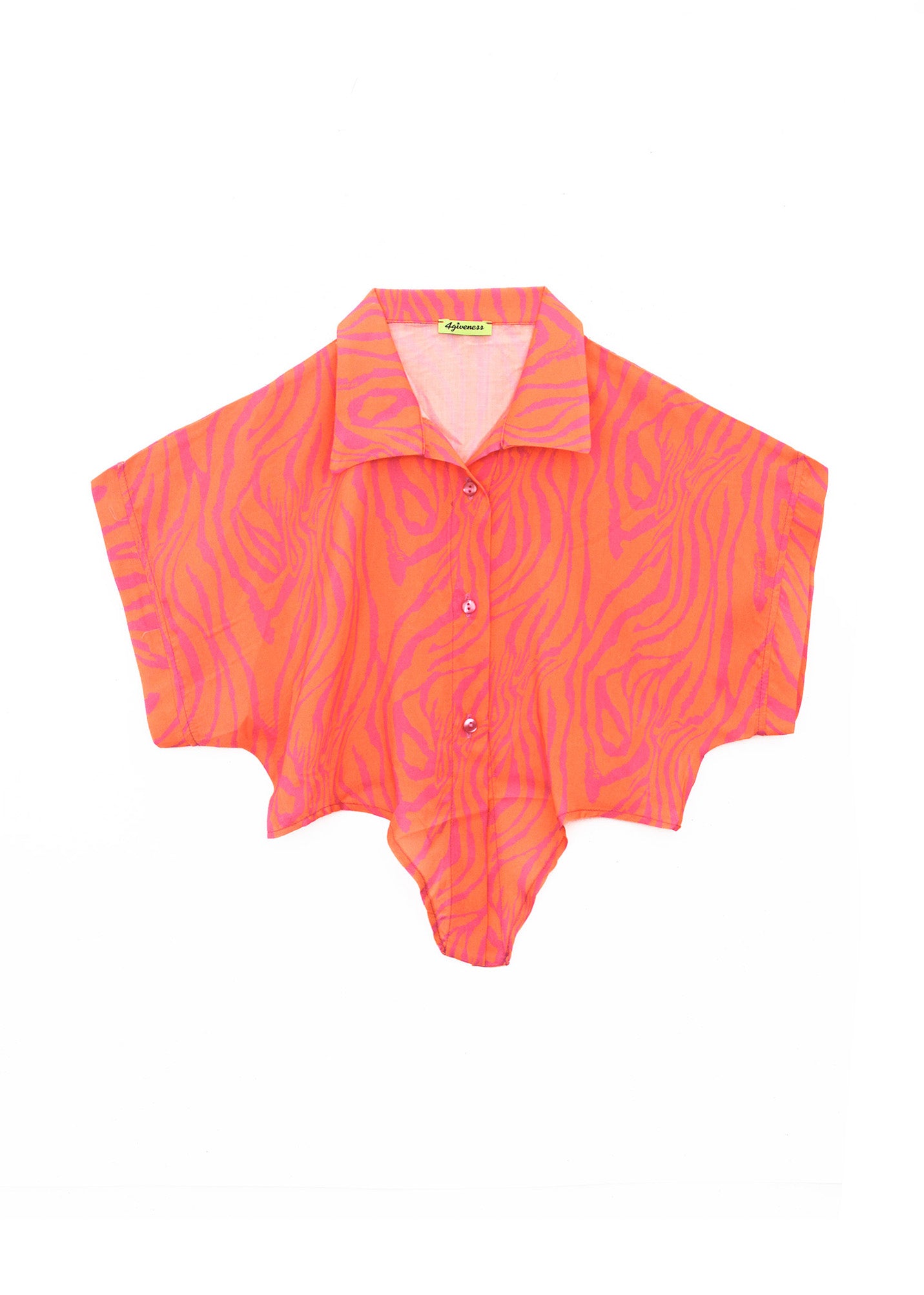 4GIVENESS Copricostume Camicia Fantasia Zebrato Arancione per Bambine