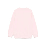 Moschino Kids Pink Crewneck Sweatshirt with Print for Children
