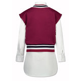 MSGM Kids Gilet Borgogna con Camicia per Bambine