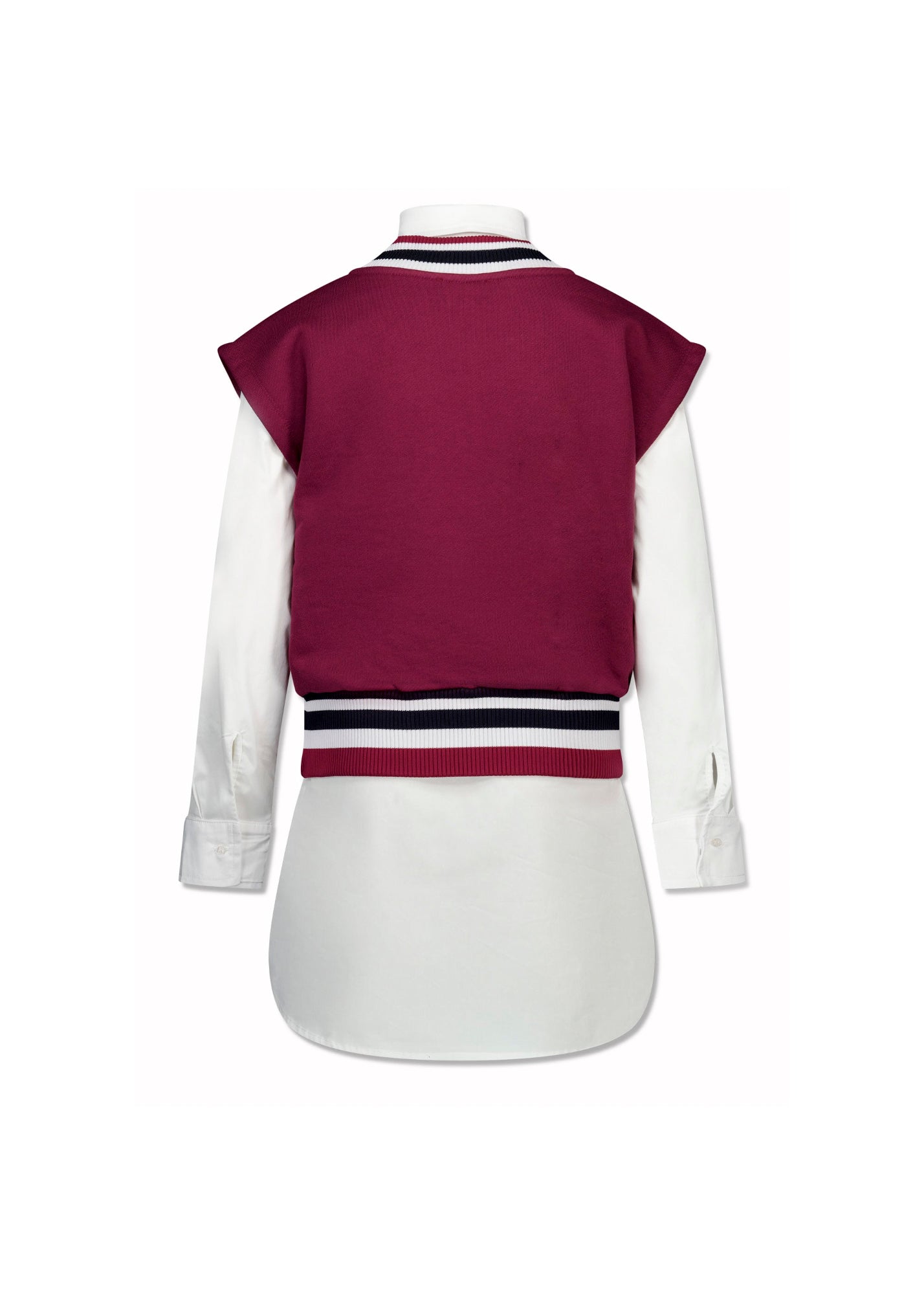 MSGM Kids Gilet Borgogna con Camicia per Bambine