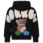 Barrow Kids Felpa con Cappuccio Nera con Stampa Logo e Pupazzo retro