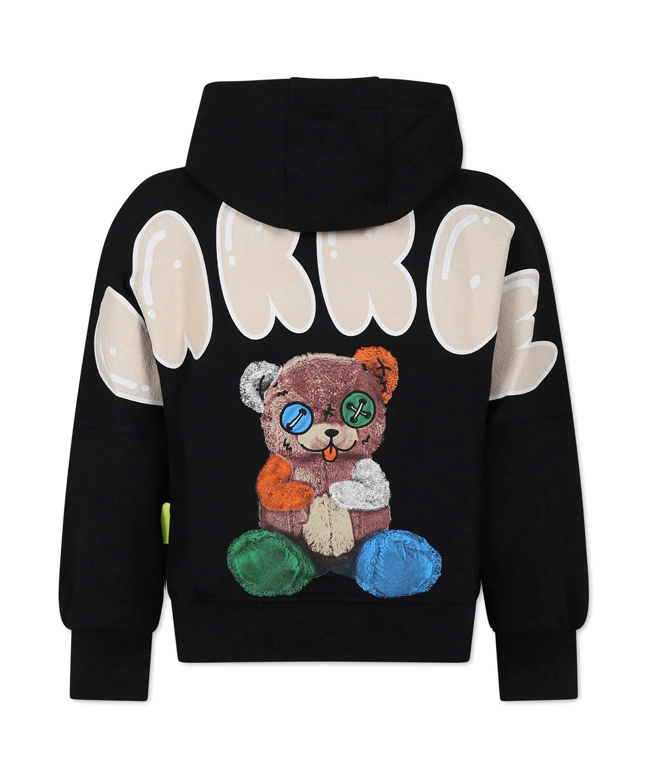 Barrow Kids Felpa con Cappuccio Nera con Stampa Logo e Pupazzo retro
