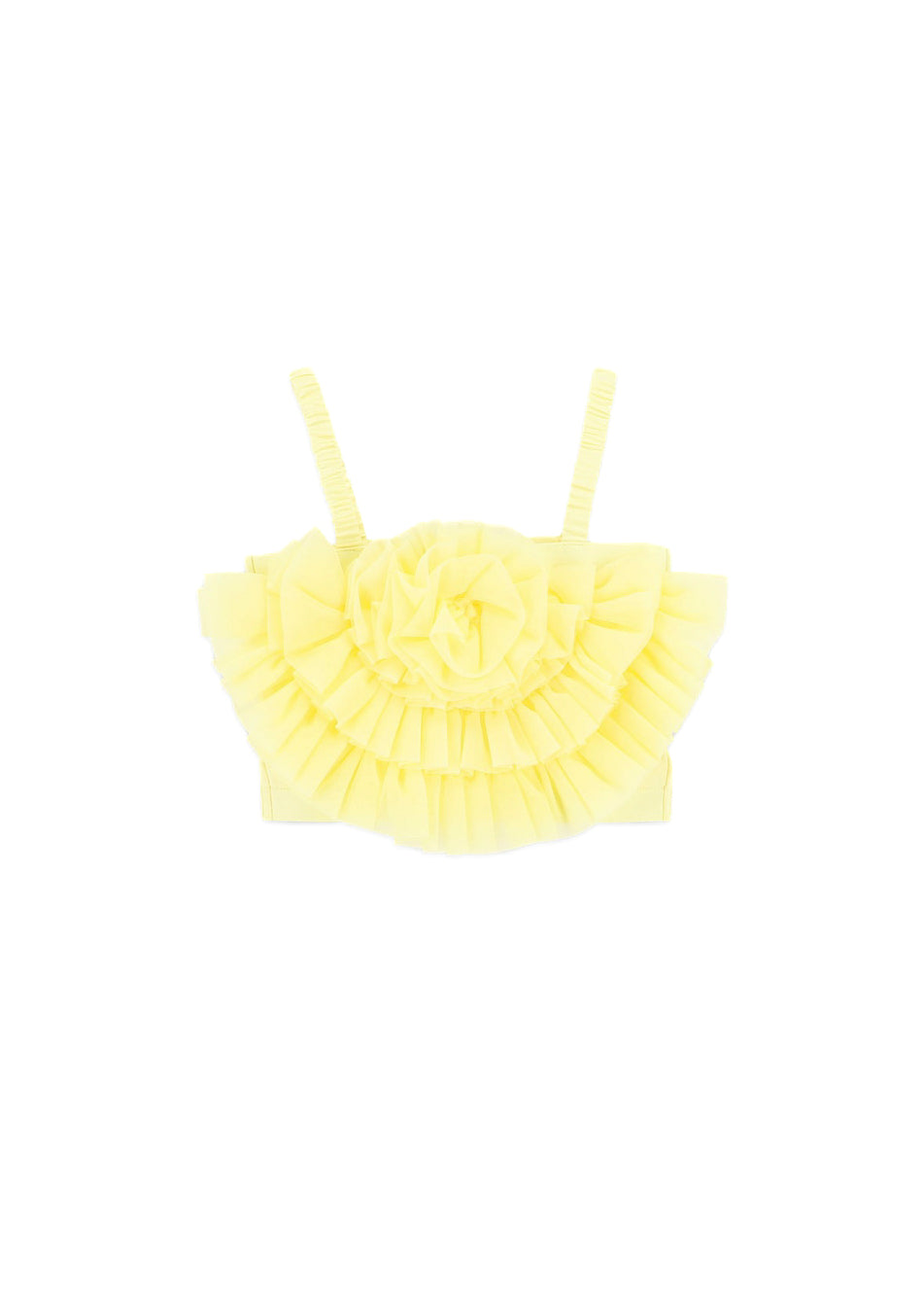 Angel's Face Top Giallo con Tulle Rosetta per Bambine