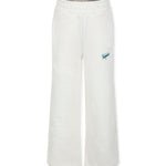 MSGM Kids Pantaloni in Tuta Crema Wide Leg per Bambine