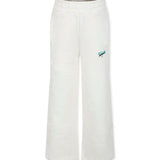 MSGM Kids Pantaloni in Tuta Crema Wide Leg per Bambine