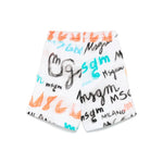 MSGM Kids Bermuda Bianco con Stampa All Over per Bambini (retro)