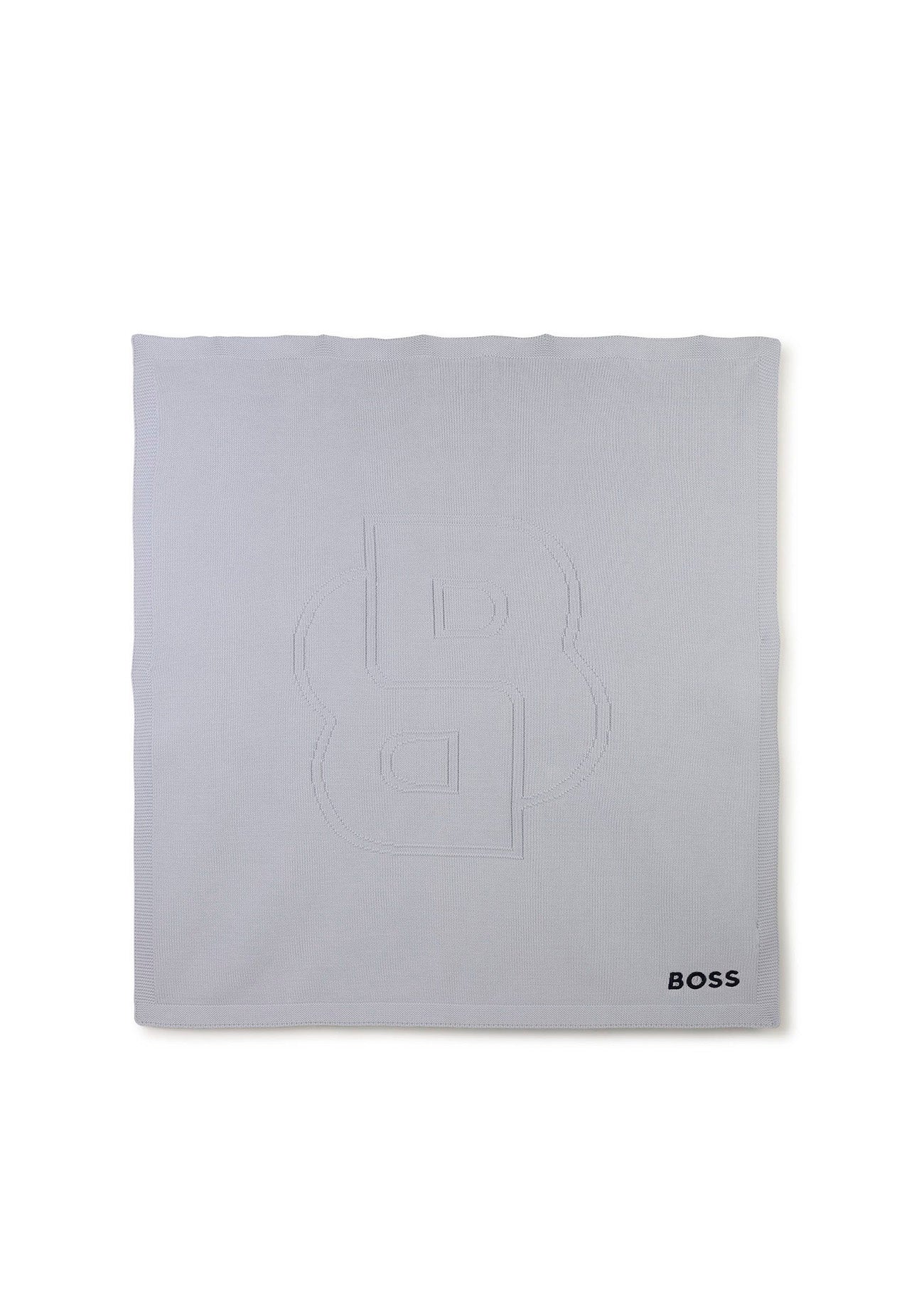 Boss Kids Coperta Celeste con Intarso Logo per Neonati