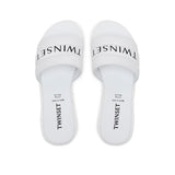 Twinset Kids Sandalo Bianco con Logo per Bambine