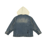 Yes London Kids Giacca Denim con Cappuccio Beige per Bambini